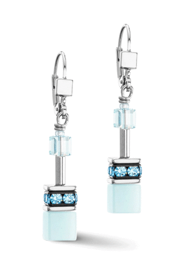 Coeur de Lion GeoCUBE® Iconic Mono Gold Earrings Ice Blue 4020/20-2020