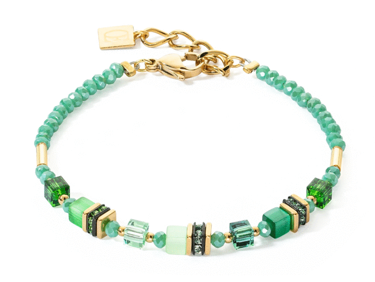 Coeur de Lion Bracelet Mini Cubes Green 4565/30-0500