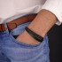 DOUBLED BLACK-BROWN LEATHER BRACELET WITH STAINLESS STEEL MAGNETIC CLASP MV1022